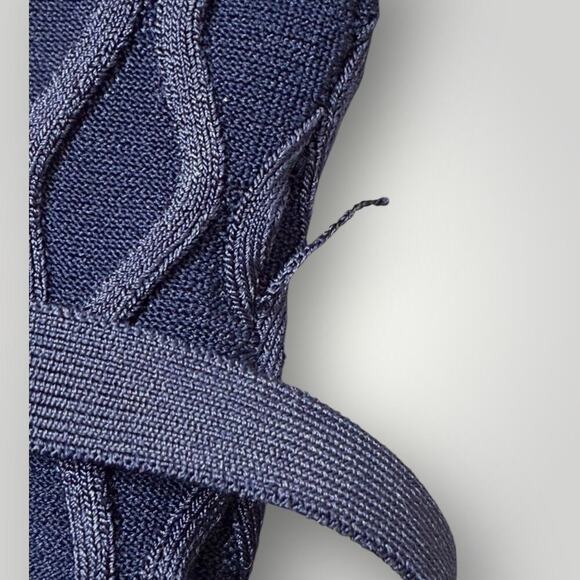 GUESS Genna Diamond Knit Sweater Dress Women's Size L Blackened Blue - Picture 5 of 12